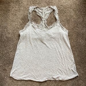 Super Soft Grey PJ Salvage lace sleep top